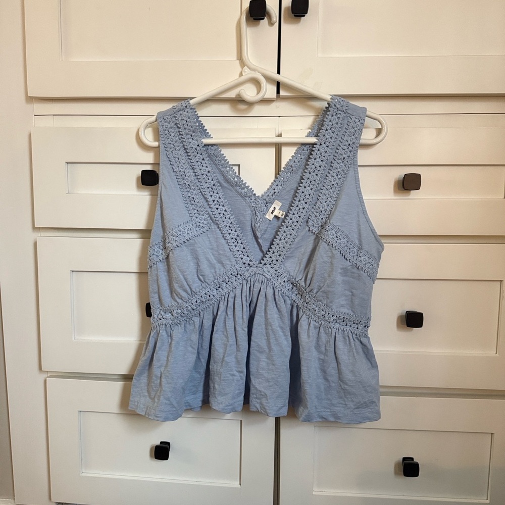 Light Blue Sleeveless Aerie Cropped Top